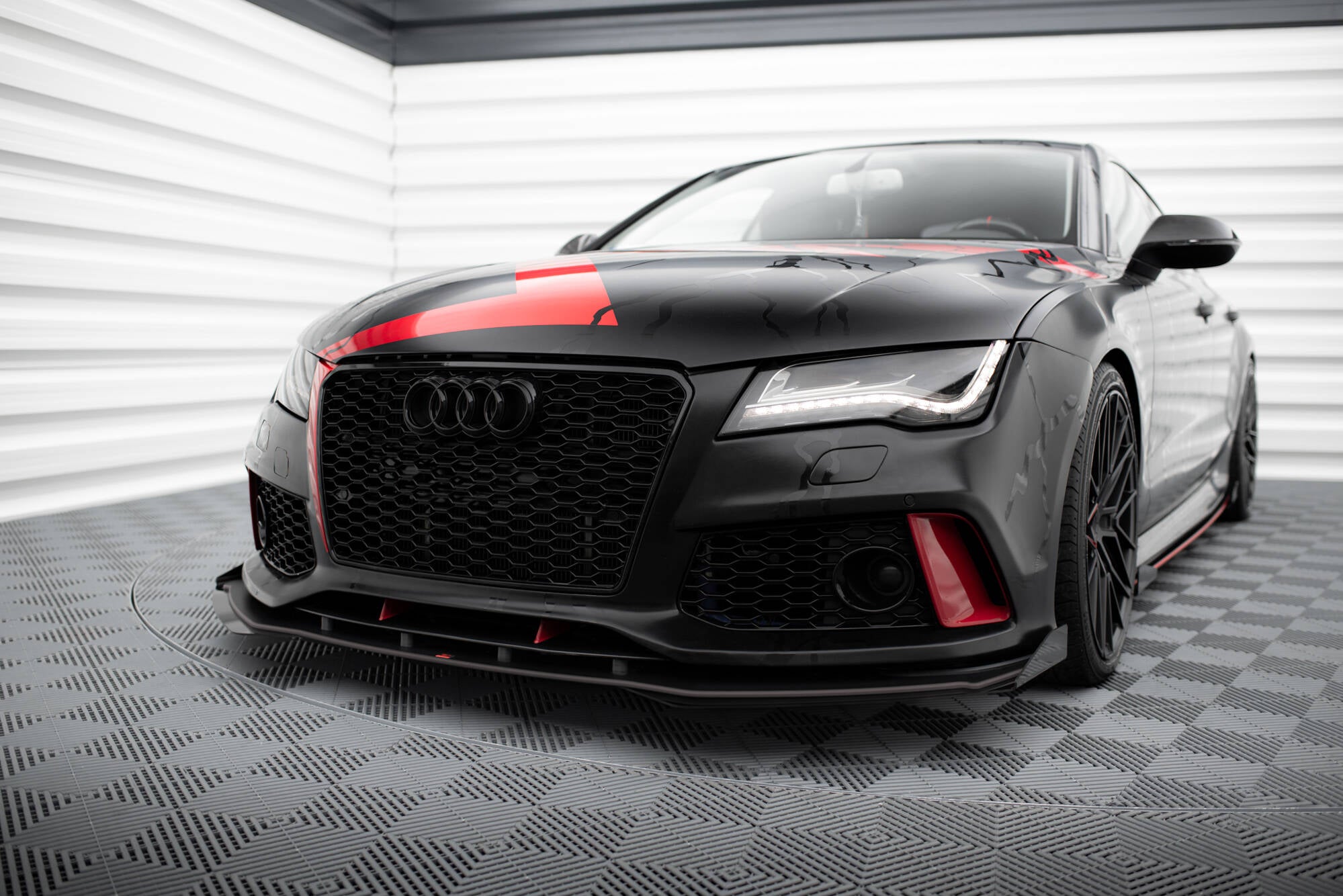 Street pro front splitter + flaps audi a7 rs7 look c7