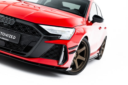 Street Pro frontsplitter + klapper Audi RS3 sedan 8y facelift