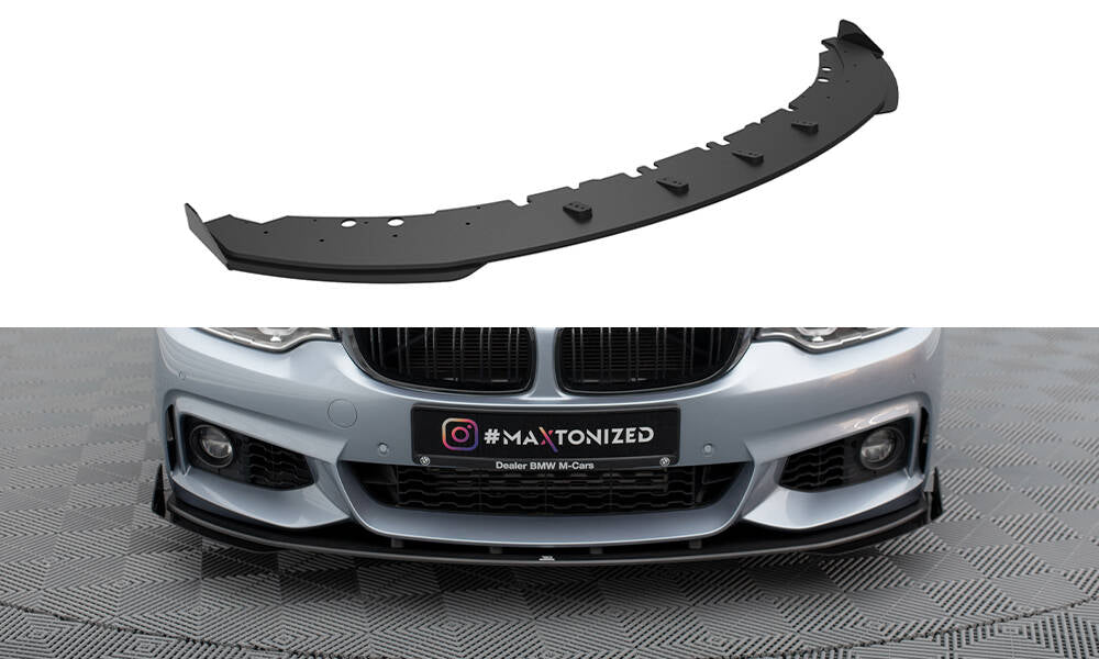 Street pro front splitter + flaps bmw 4 coupe / gran coupe / cabrio m-pack f32 / f36 / f33
