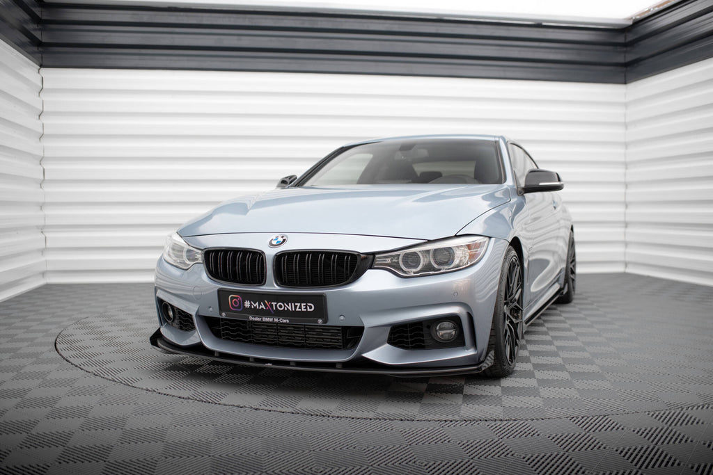 Street pro front splitter + flaps bmw 4 coupe / gran coupe / cabrio m-pack f32 / f36 / f33