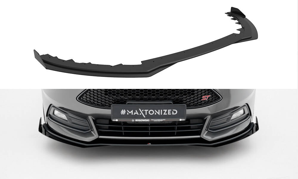 Street pro front splitter + flaps ford focus st mk3 facelift