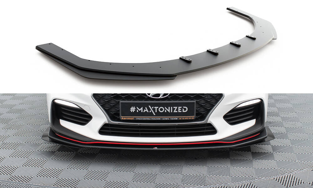 Street Pro Front Splitter + flapper Hyundai I30 N Mk3 Hatchback / Fastback