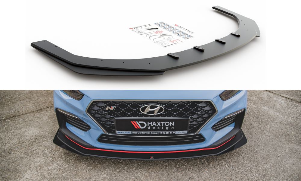 Street pro front splitter + flaps hyundai i30 n mk3 hatchback / fastback