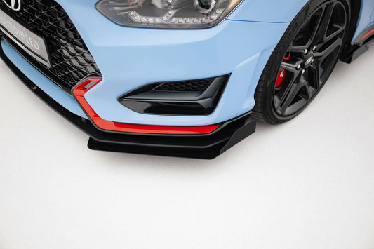 Street pro front splitter + flaps hyundai veloster n mk2