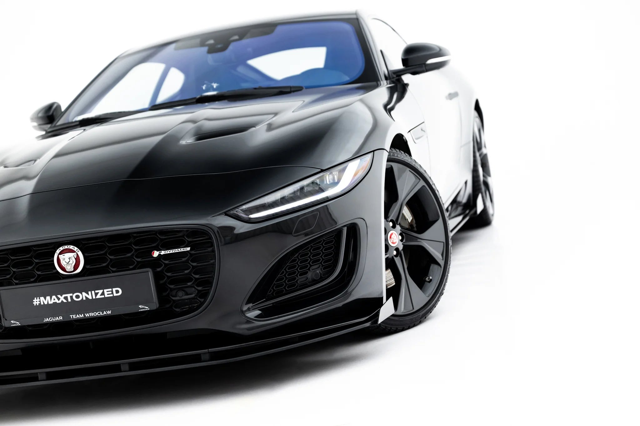 Street pro front splitter + flaps jaguar f-type x152 facelift 2