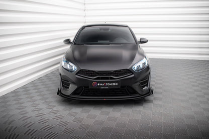 Street pro front splitter + flaps kia proceed gt mk3 facelift / ceed gt / gt - line mk1 facelift
