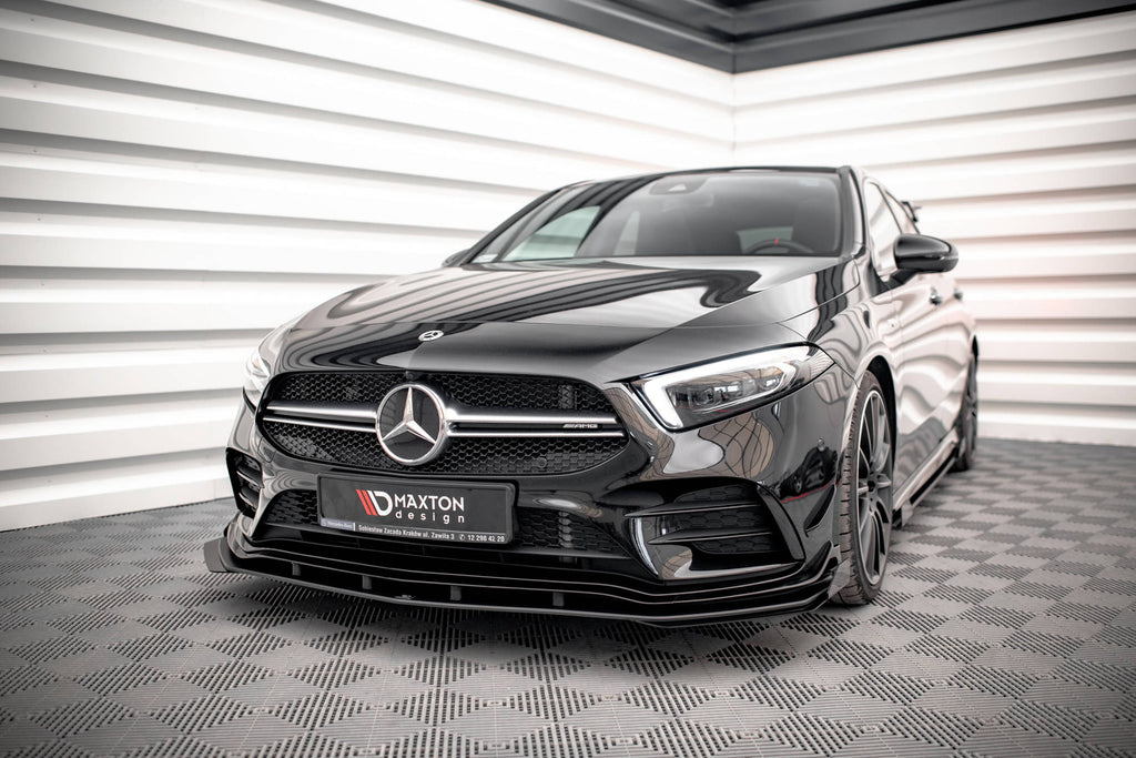 Street pro front splitter + flaps mercedes a35 amg / amg-line aero pack w177