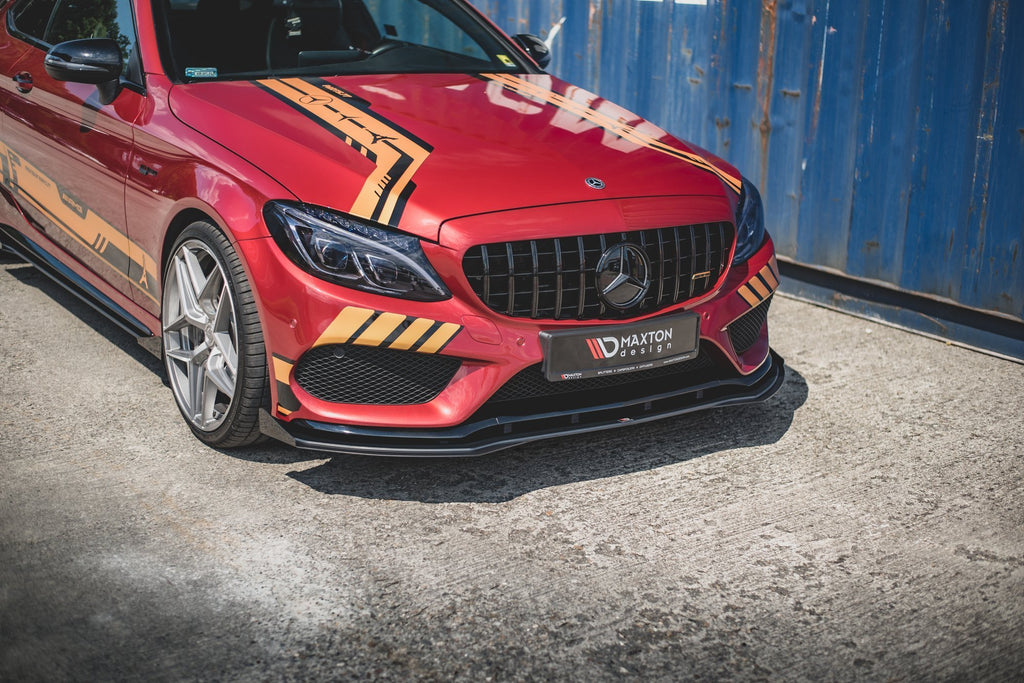Street pro front splitter + flaps mercedes-amg c43 / amg-line coupe c205
