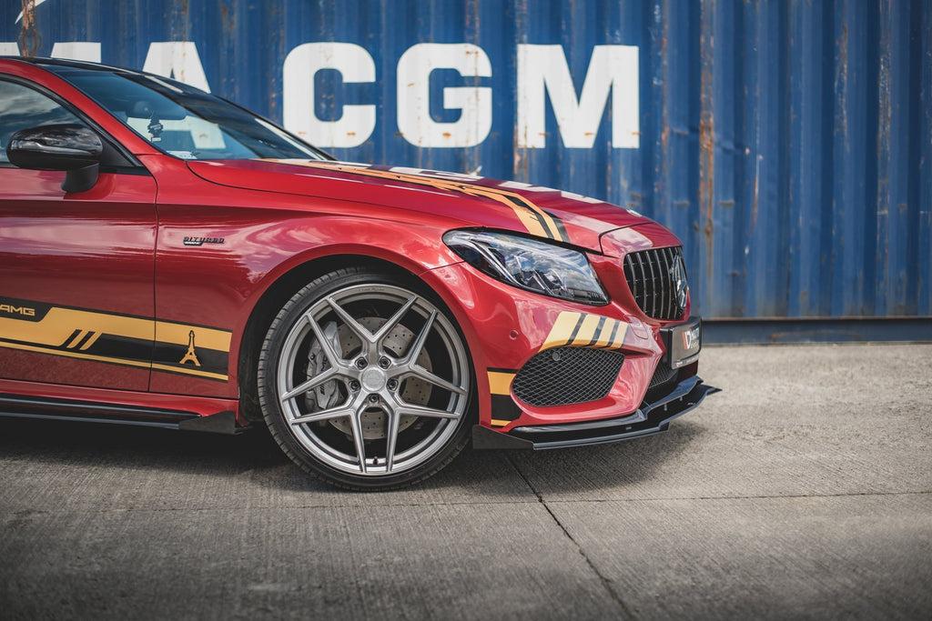 Street pro front splitter + flaps mercedes-amg c43 / amg-line coupe c205