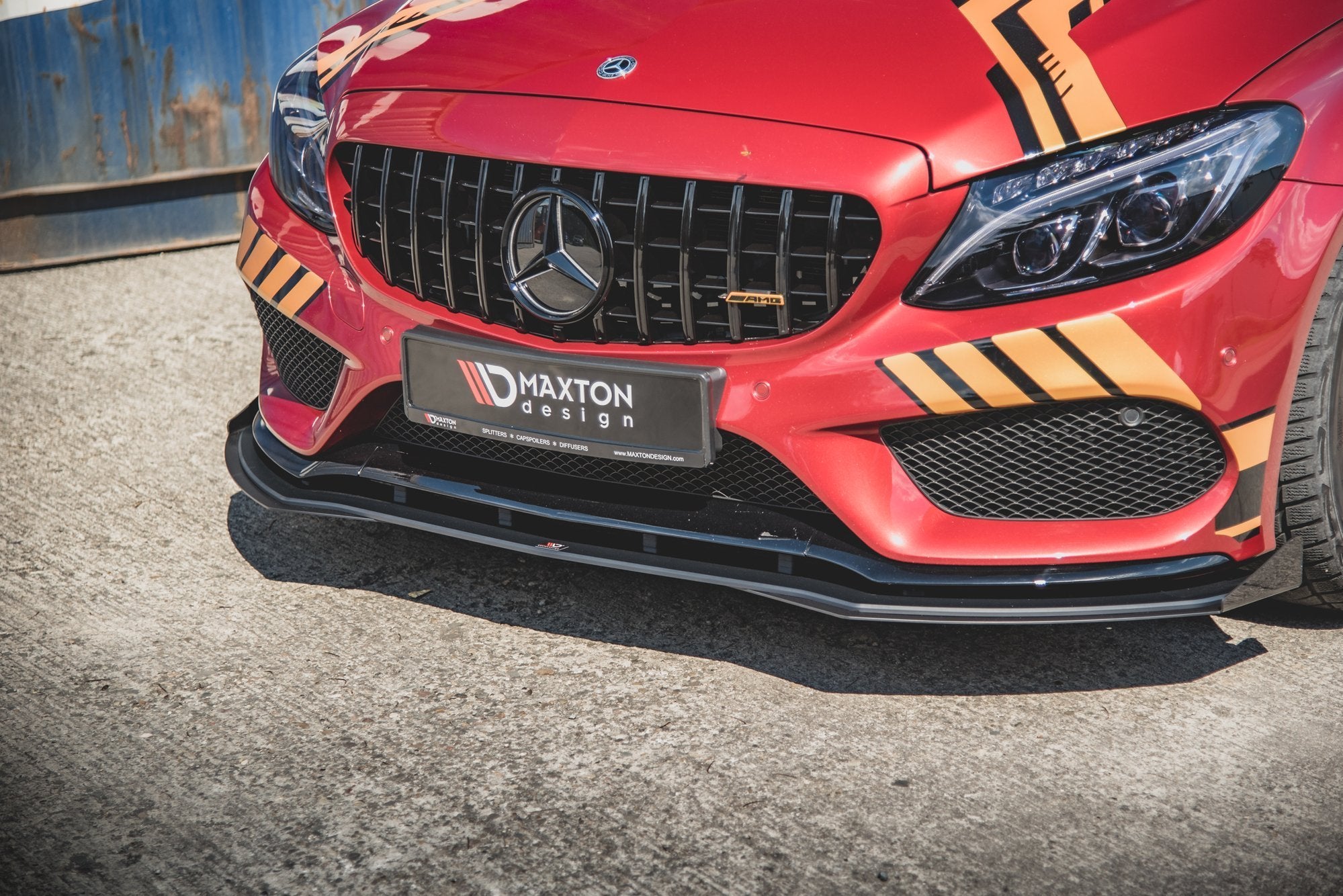 Street pro front splitter + flaps mercedes-amg c43 / amg-line coupe c205
