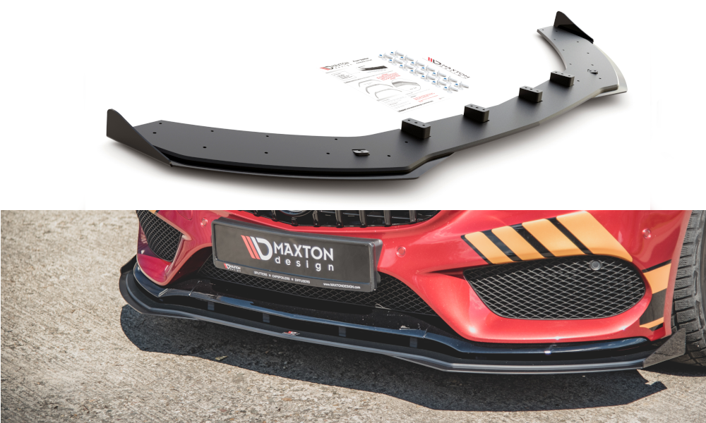 Street pro front splitter + flaps mercedes-amg c43 coupe c205