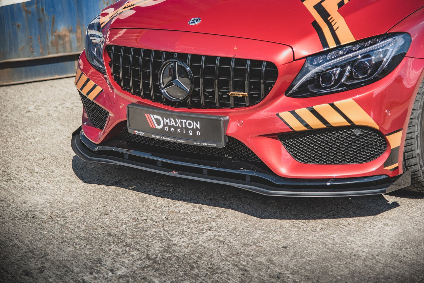 Street pro front splitter + flaps mercedes-amg c43 coupe c205