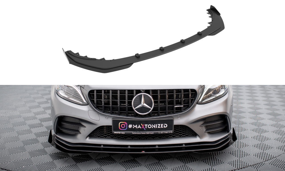 Street Pro Front Splitter + flapper Mercedes-AMG C43 Coupe / Cabrio C205 Facelift / A205 Facelift
