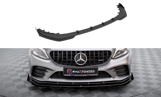 Street pro front splitter + flaps mercedes-amg c43 coupe / cabrio c205  facelift / a205 facelift