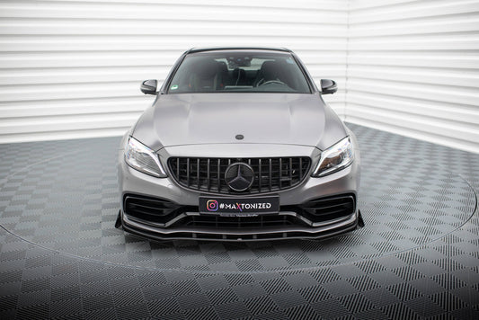 Street pro front splitter + flaps mercedes-amg c63 sedan / estate w205 facelift