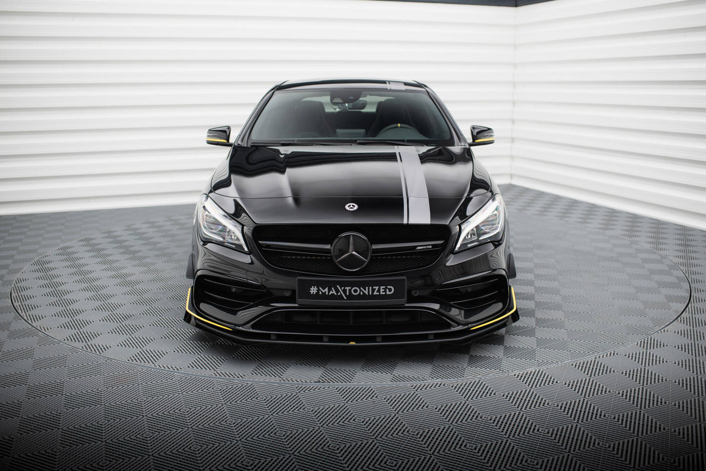 Street pro front splitter + flaps mercedes-amg cla 45 aero c117 facelift