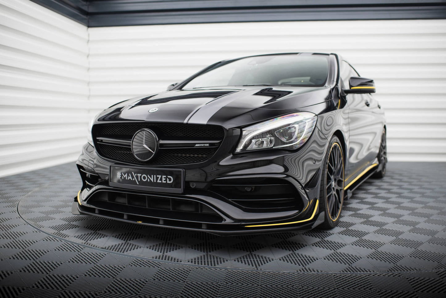 Street pro front splitter + flaps mercedes-amg cla 45 aero c117 facelift
