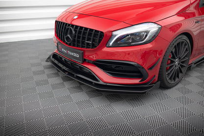 Street pro front splitter + flaps mercedes-benz a 45 amg aero w176 facelift