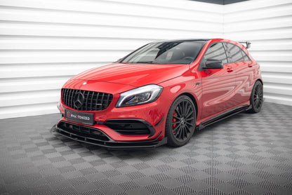 Street pro front splitter + flaps mercedes-benz a 45 amg aero w176 facelift