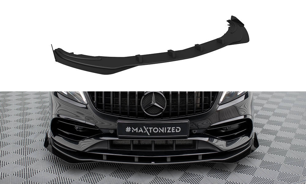 Street Pro Front Splitter + flapper Mercedes-Benz A AMG-Line W176 Facelift