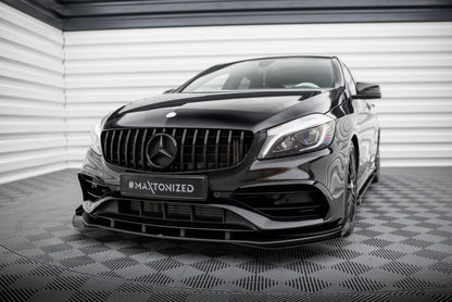 Street Pro Front Splitter + flapper Mercedes-Benz A AMG-Line W176 Facelift