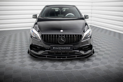 Street Pro Front Splitter + flapper Mercedes-Benz A AMG-Line W176 Facelift