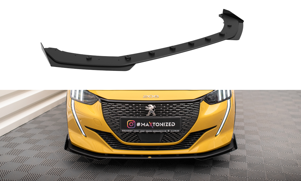 Street pro front splitter + flaps peugeot 208 gt mk2