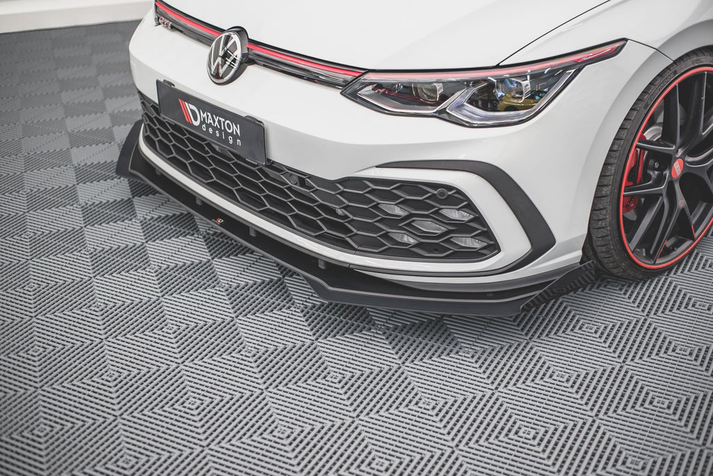 Street pro front splitter + flaps volkswagen golf gti / gte / gtd / r-line mk8