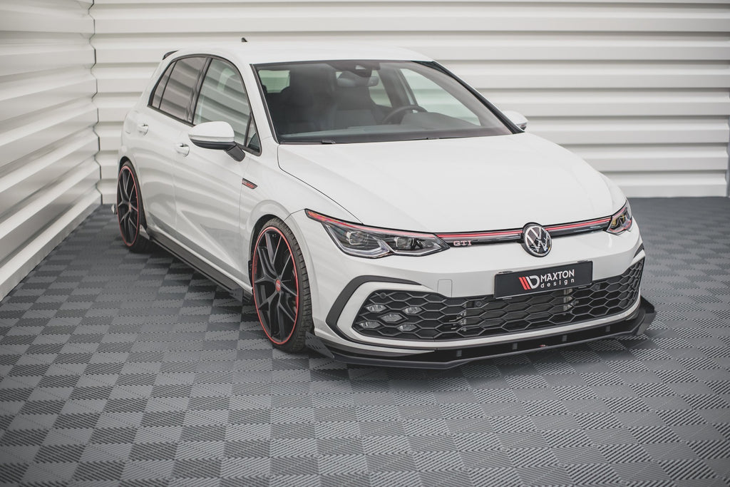Street pro front splitter + flaps volkswagen golf gti / gte / gtd / r-line mk8