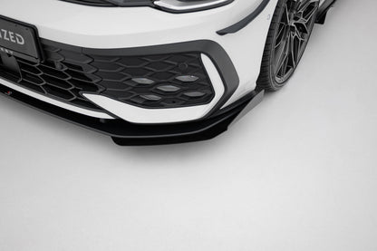 Street pro front splitter + flaps volkswagen golf gti / gte / r-line mk8 facelift