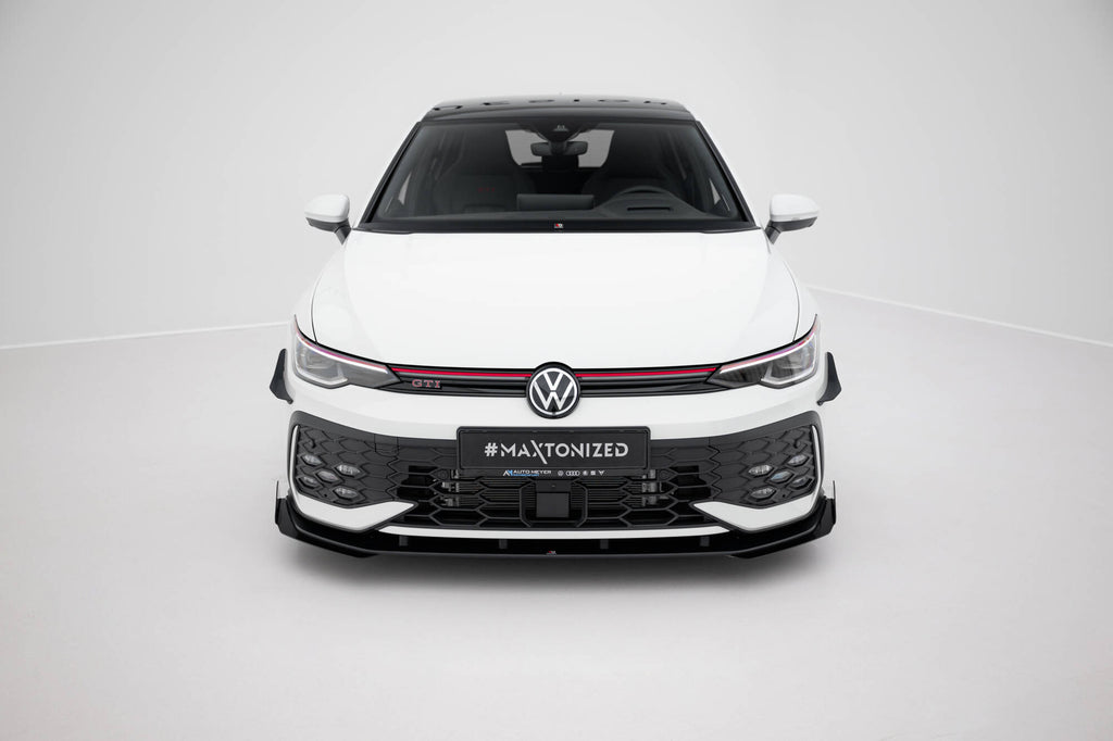 Street pro front splitter + flaps volkswagen golf gti / gte / r-line mk8 facelift