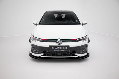 Street pro front splitter + flaps volkswagen golf gti / gte / r-line mk8 facelift