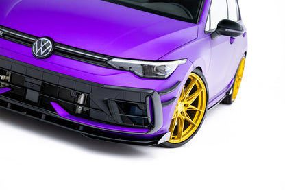 Street pro front splitter + flaps volkswagen golf r mk8 facelift