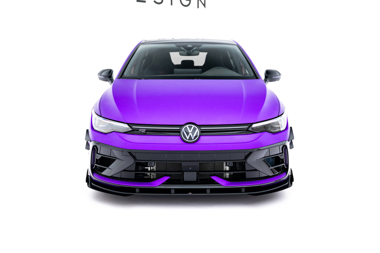 Street pro front splitter + flaps volkswagen golf r mk8 facelift