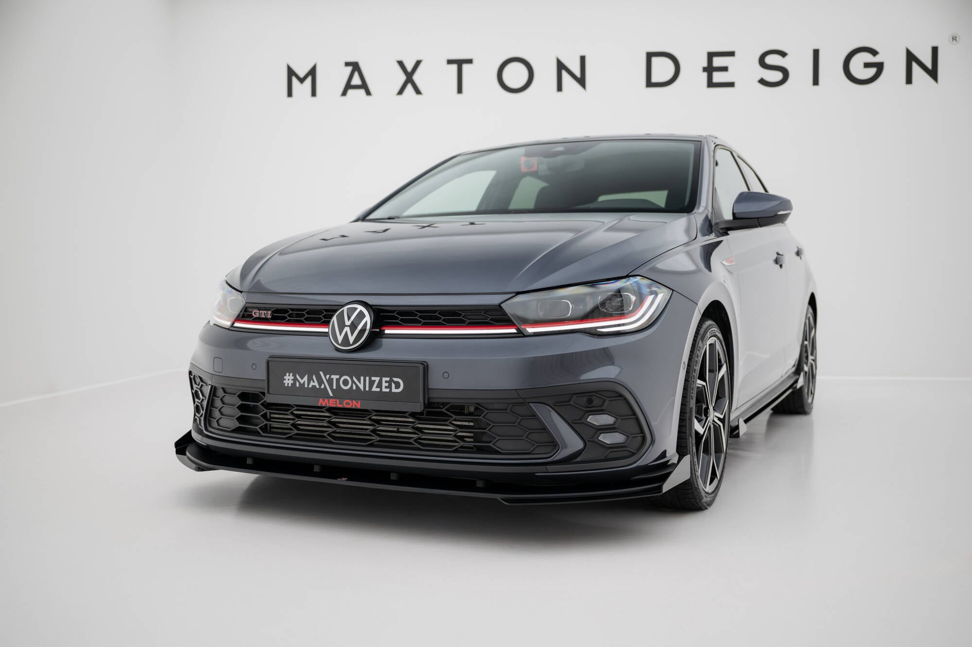 Street pro front splitter + flaps volkswagen polo gti mk6 facelift