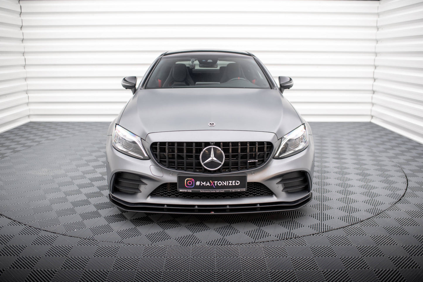 Street pro front splitter mercedes-amg c43 coupe / cabrio c205  facelift / a205 facelift