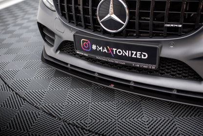 Street pro front splitter mercedes-amg c43 coupe / cabrio c205  facelift / a205 facelift