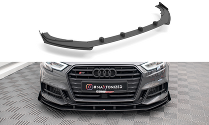 Street pro front splitter v.1 + flaps audi s3 / a3 s-line sportback 8v facelift