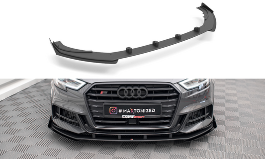 Street pro front splitter v.1 + flaps audi s3 / a3 s-line sportback 8v facelift