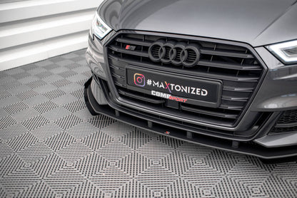 Street pro front splitter v.1 + flaps audi s3 / a3 s-line sportback 8v facelift