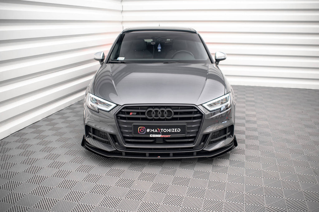 Street pro front splitter v.1 + klaffer audi s3 / a3 s-line sportback 8v ansiktsløftning