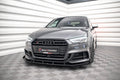Street pro front splitter v.1 + klaffer audi s3 / a3 s-line sportback 8v ansiktsløftning