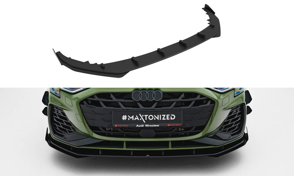Street Pro Front Splits v.1 + flapper Audi S3 Sportback / A3 S-Line Sportback 8y Facelift