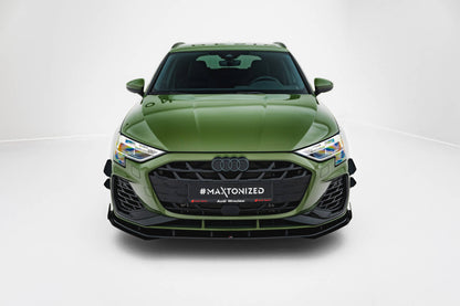 Street Pro Front Splits v.1 + flapper Audi S3 Sportback / A3 S-Line Sportback 8y Facelift