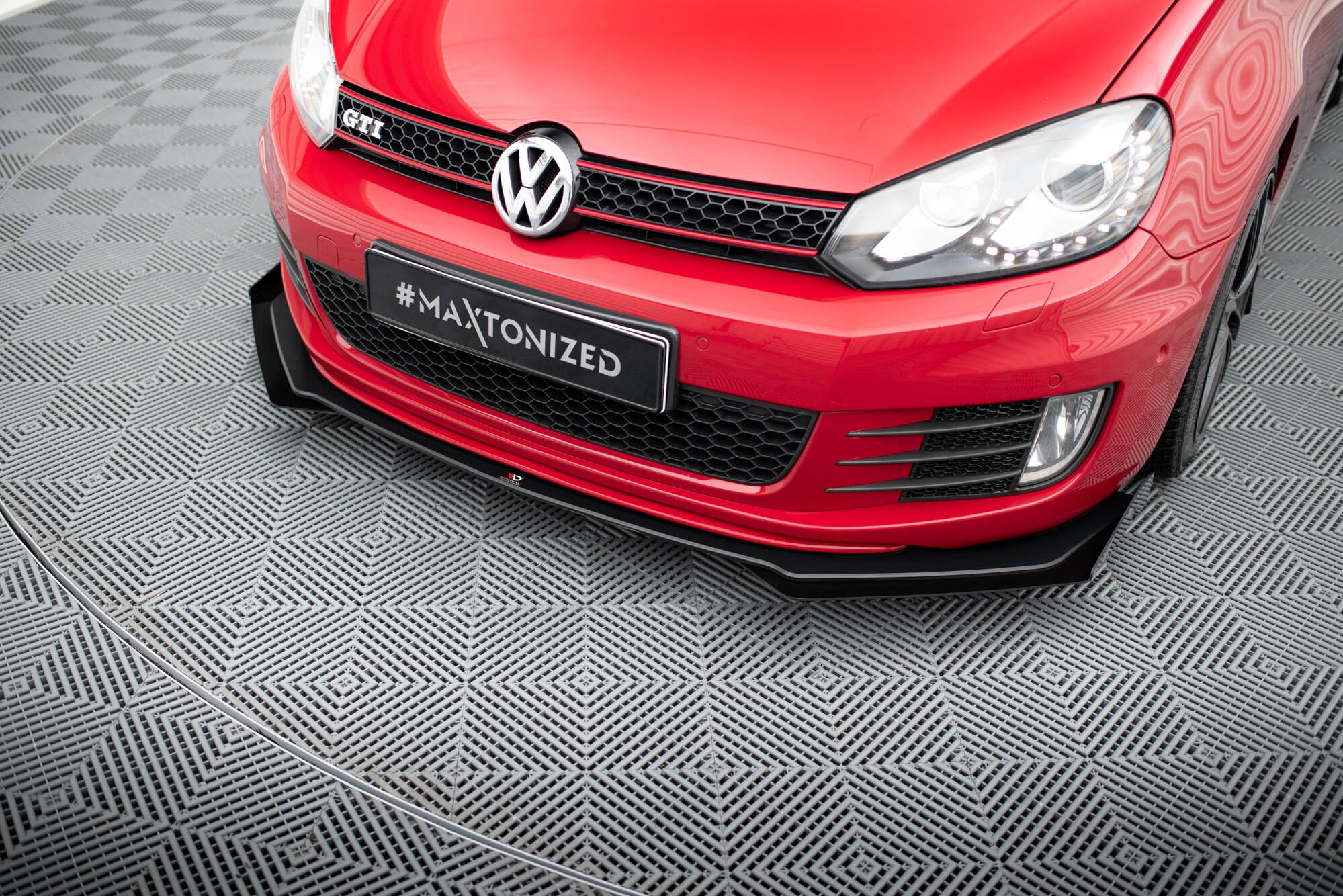 Street pro front splitter v.3 + flaps volkswagen golf gti mk6