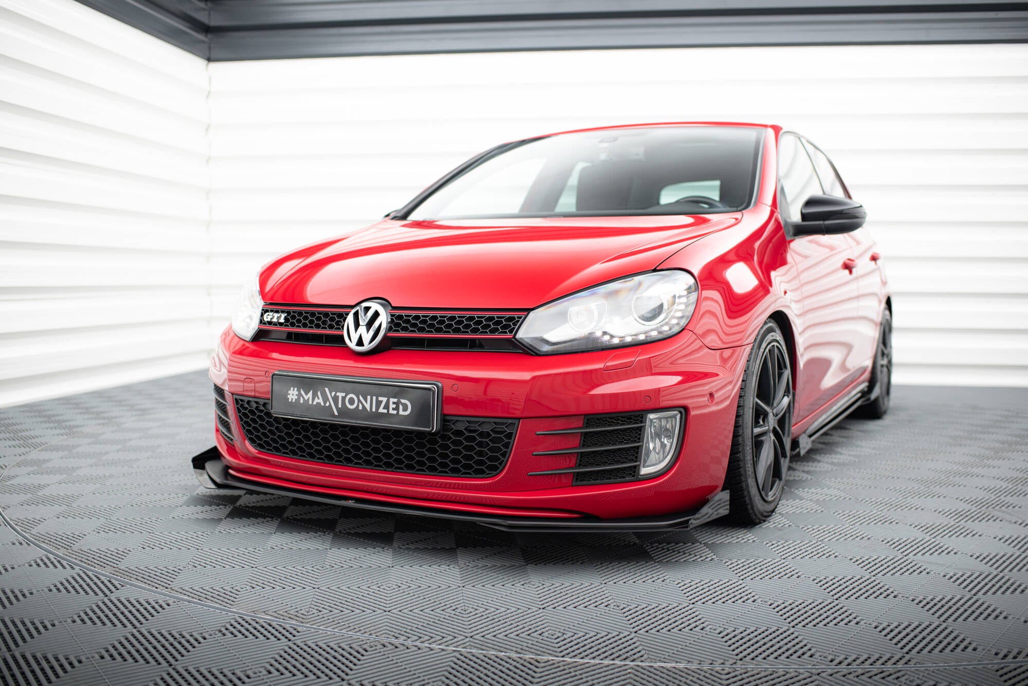 Street pro front splitter v.3 + flaps volkswagen golf gti mk6