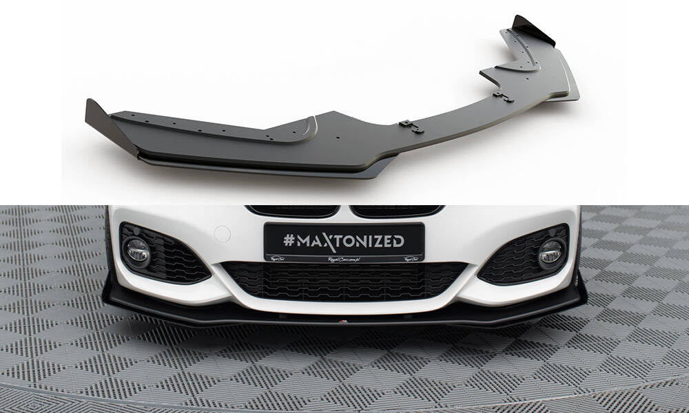 Street pro front splitter v.3 + flaps for bmw 1 f20 m-pack facelift / m140i