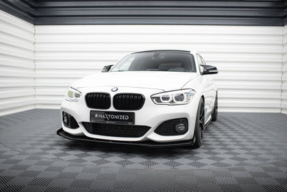 Street pro front splitter v.3 + flaps for bmw 1 f20 m-pack facelift / m140i