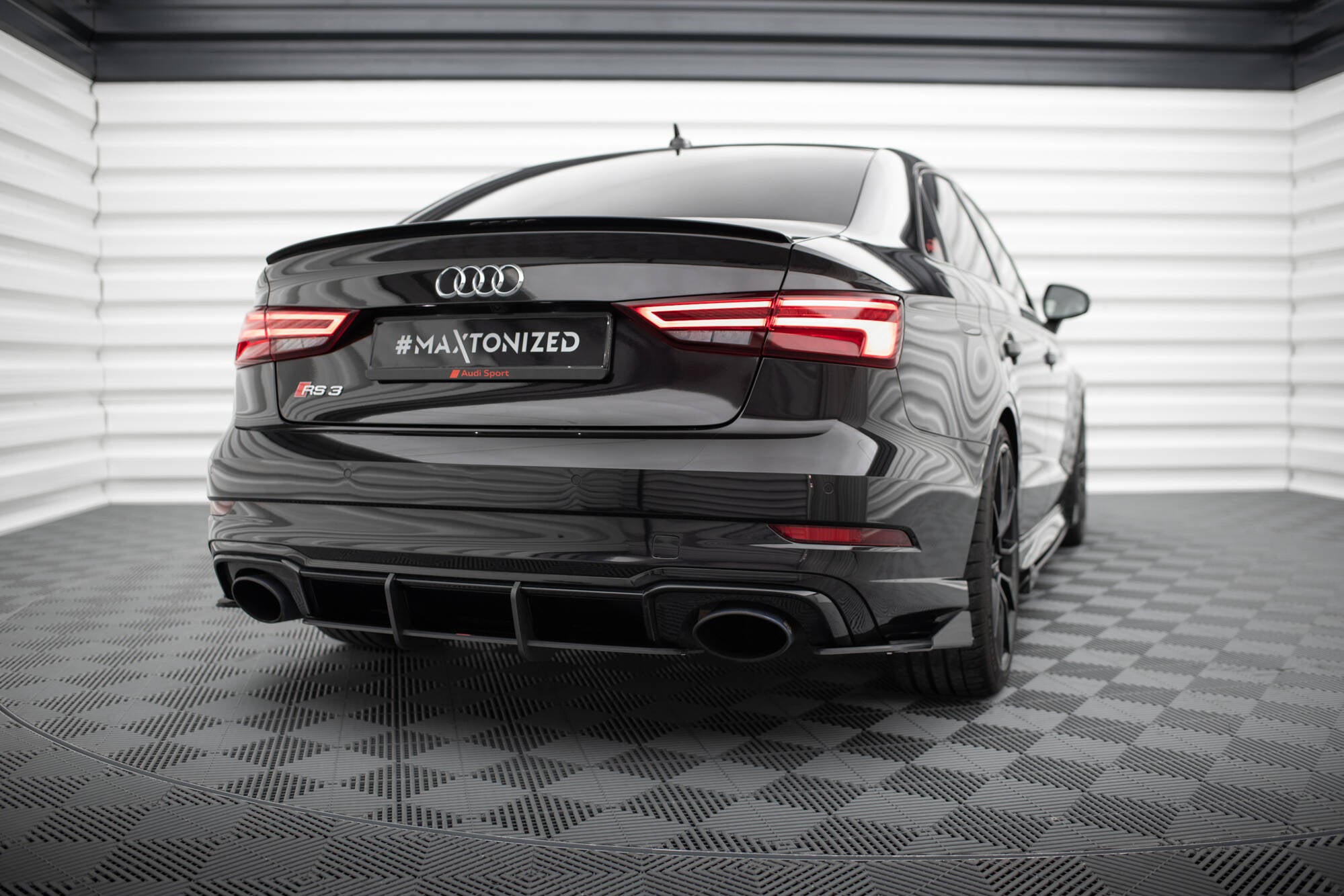 Street pro rear side splitters + flaps audi rs3 sedan 8v facelift