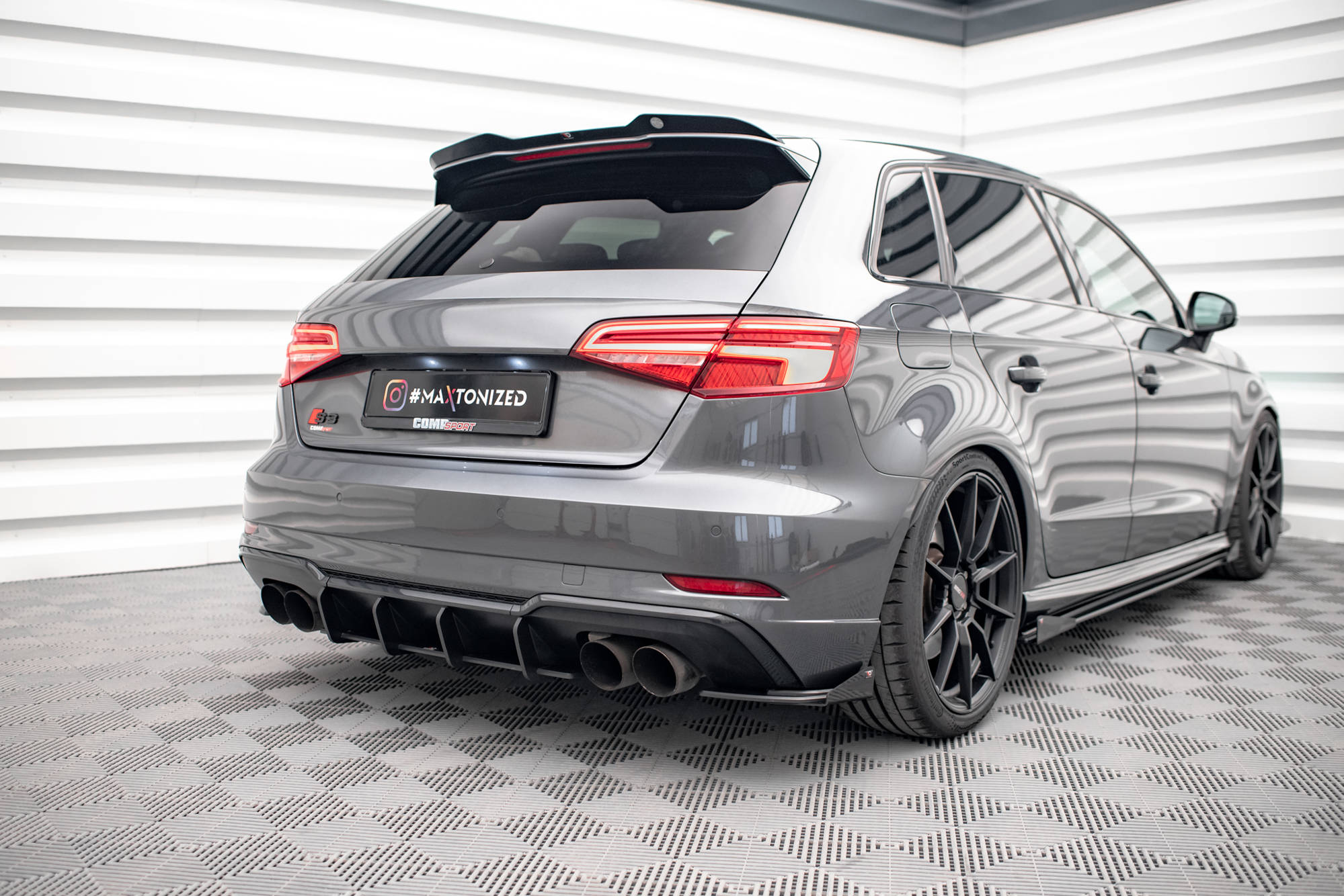 Street pro rear side splitters + flaps audi s3 sportback 8v facelift